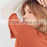 2017 MGOO Raw Edged Sweatshirt With Hood Double Layered Sleeve Custom Cotton Terry Crop Hoodies thumbnail-4