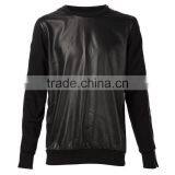 Wholesale Plain Zip Custom Made Men Leather Hoodies thumbnail-2