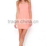 2015 Hot Strapless Fitted Bodice Club Dress Coral Night Sexy Club Dress thumbnail-3