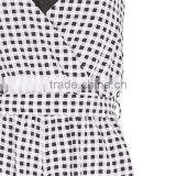 White Cut Away Slit Back Plaid Print Romper Playsuit thumbnail-6