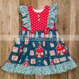 2017 Wholesale Childrens Boutique Clothing Girl Went Back to School Dress thumbnail-1