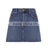 2017 Fashion Custom High Waisted Girls Sexy Floral Embroidered Denim Mini Skirt Casual Fit Latest Women Jeans Skirt thumbnail-5