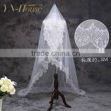 Wholesale New Design 2 Layers Bead Edged Wedding Accessories Bridal Veil thumbnail-2