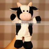 Educational Kids Toy Custom Animal Cartoon Character Soft Plush Stuffed Cow Hand Puppet thumbnail-5