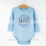 Soft Cotton Baby Summer Romper Blue Color Simple Design Boy Outfit 0-24 Months