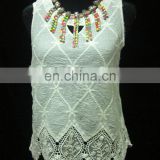 HQ-01 New arrival sleeveless casual crochet cotton lace dress for summer
