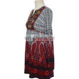 2017 Mid-age Women Paisley Ethnic Print Brushed Tunic Guangzhou Supplier thumbnail-2