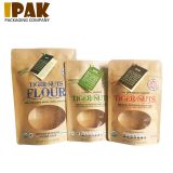 Custom Design Stand Up Kraft Paper Food Packaging Pouch with window