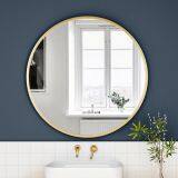 Nordic Brass Round Bathroom Mirror/anti-fog Round Mirror/hand-made 5mm High-definition Silver Mirror thumbnail-5