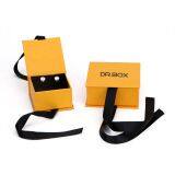 Cheap Hot Stamping Recyclable Custom Logo Luxury Yellow Cardboard Paper Ring Jewelry Box With Ribbon thumbnail-3