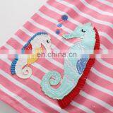 Pink Stripe Dress And Leggings Girl Summer Outfit Kids Clothing Baby Clothes thumbnail-5