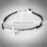 Pure Handmade Braid Wax Cord Bracelet Brass Angel Wings Metal Charm Bracelet thumbnail-6