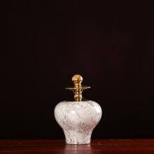 Gold Marbling White Luxury Chinese Jingdezhen Ceramic Vase With Gold Lid For Home Decor thumbnail-3