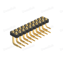 Dnenlink 2.0mm Pitch Double Row H1.27mm Right Angle DIP Male Pogo Pin Connector for PCB thumbnail-3