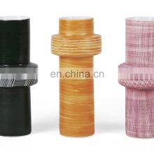 Nordic Creative Simple Hand Made Cylindrical Flower Arrangement Decoration Colorful White Ceramic Vase thumbnail-2