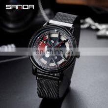SANDA 1025 Luxury Special Rotating Men Watches Stainless Steel Japan Quartz Watch Male Business Wristwatch thumbnail-2