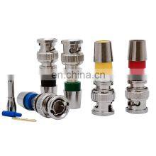 Colorful Copper Pin Male Compression BNC Connector 75ohm Suitable For 1.5C-2V RG179 RGB Cable