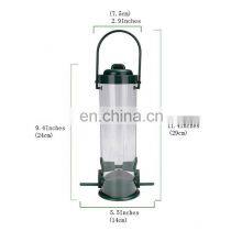 Best Selling Outdoor Hanging Plastic Transparent Tube Bird Feeder for Seeds thumbnail-2