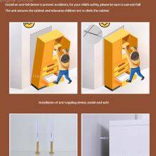 Modern Metal Storage Cabinet With 2 Fluted Glass Doors, 0.8mm Steel Office Bookcase for Sydney Corporate Spaces, Anti-Tipping Safety Design thumbnail-3