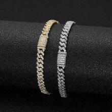 Bling Iced Out CZ Zircon Bracelet Hip Hop Personality Miami Cuban Link Charm Bracelet for Men Women thumbnail-2