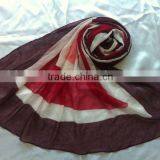 Screen Printing Scarf in Wine Color Red Stripes Patterm thumbnail-1