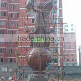 Bronze Large Female Angel on Ball Sculpture