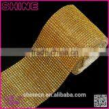 Wholesale 24 Raws 3mm Acryl Gold Base Hot Fix Rhinestone Mesh/net/sheet, Rhinestone Mesh Trimming thumbnail-1