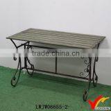 Sturdy Metal Rectangular Small Black Dining Table thumbnail-4