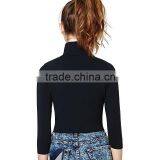 2016 Pizza my Mind Printed Turtleneck Long Sleeve Crop Top thumbnail-4