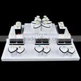 Unique Design Custom Logo Printed White Leather Jewelry Display Sets