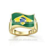 2016 Brazil Rio Olympic Games Gift 14k Gold Plated Ring Jewelry With Flag Style thumbnail-1