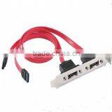 2 Port 7 Pin SATA Cable To ESATA Power Adapter Bracket