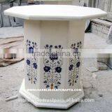 Handcrafted Marble Inlay Table Base thumbnail-1