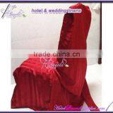 Red Stripe Dining Chair Covers With Side Pleats and Two Wings for Dining Chairs thumbnail-1