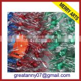 Made in china tassle shape decoration cross color christmas wire tinsel wholesale
