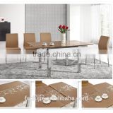 L806D discount promotional furniture china extend modern glass dinette tables