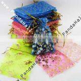 Jewellery Organza Bags, Mixed Color, About 7x9cm(OP114M)