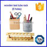 Clear Varnished Solid Wooden Test Tube Rack 6 Holes Tube Capacity thumbnail-6