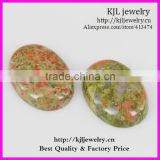 KJL-BD5345 Wholesale Natural flatback egg shape unakite Gemstones lose beads 7X18X25mm