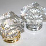 Modern european square shape crystal cabinet knob 33mm on brass base
