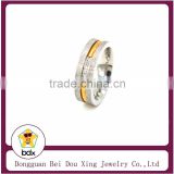 18k Gold Ring with crystal paved matt style fashion rings design for women