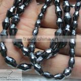 Natural Black Moissanite Bead Necklace Indian Manufcturer