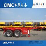 China CIMC 2 Axle Chassis Semi Trailer Container Transport Truck Trailer thumbnail-6