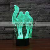 3D Optical Night Light Camel 7 RGB Light Colors 10 LEDs AA Battery or DC 5V Mixed Lot thumbnail-6