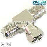 T Type Zinc Alloy TV Antenna Adaptor FM/2xFF thumbnail-1