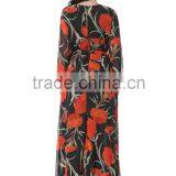 2016 New Spring Couture High-end Big Long Sleeved Printed Chiffon Dress thumbnail-3