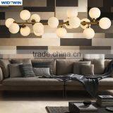 Model New Pendant Lamps Hotel Lobby Opal Glass Chandelier Lights thumbnail-5