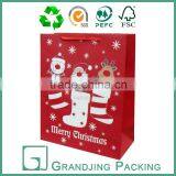 High Quality Christmas Small Gift Shopping Red Paper Bag thumbnail-1