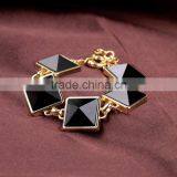 China Wholesale Big Square Resin Diamond Gold Bracelet Model thumbnail-1