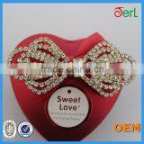 High Quality Copper Metal Pair Rhinestone Buckle For Wedding Invitation thumbnail-1